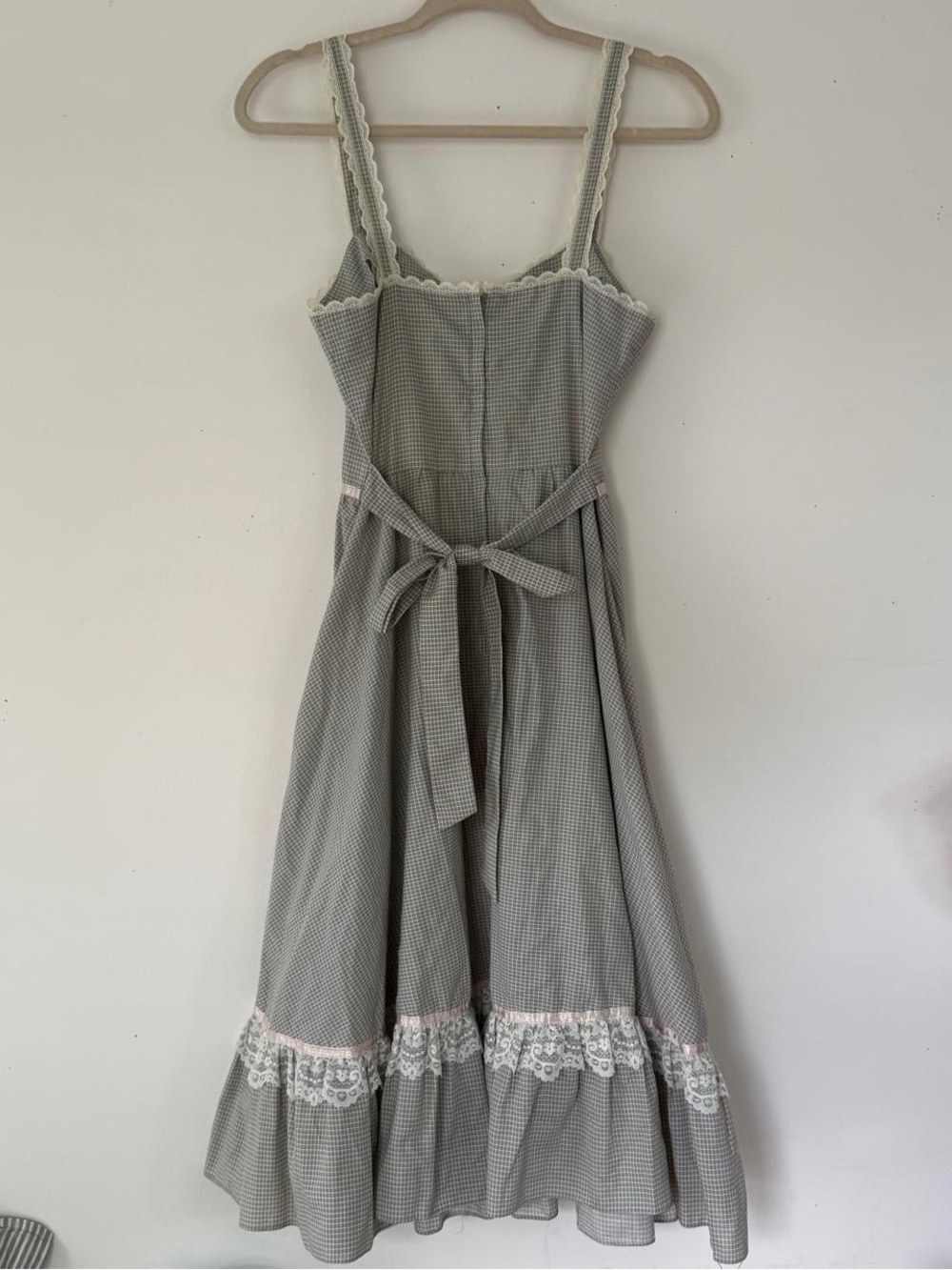 Vintage Gunne Sax Style Prairie Lace Up Maxi Dress Romantic Cottage Embroidered - Picture 4 of 8